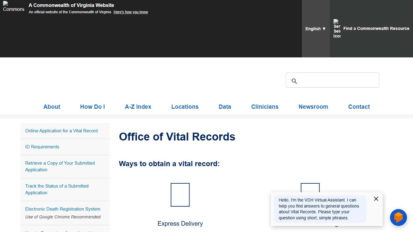 Office of Vital Records - Vital Records