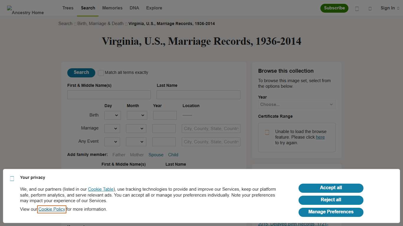 Virginia, U.S., Marriage Records, 1936-2014 - Ancestry